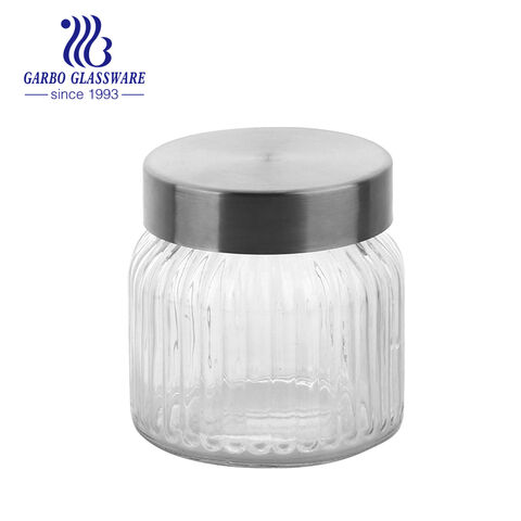 Pot de bonbons en verre de grande capacité de 480 ml de haute qualité Pot de nourriture en verre décoratif transparent