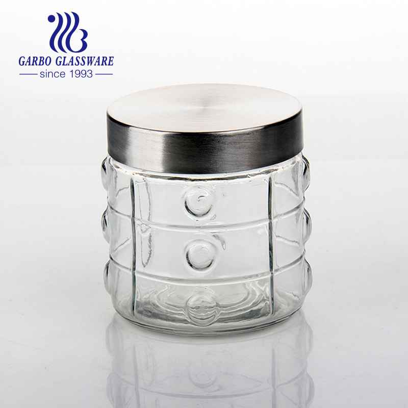 Tarro de caramelo de vidrio de gran capacidad de alta calidad de 480 ml Tarro de comida de vidrio decorativo transparente