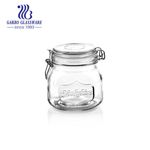 Pot de bonbons en verre de grande capacité de 480 ml de haute qualité Pot de nourriture en verre décoratif transparent