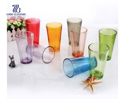 Customized multi colors glass cup large size 16oz