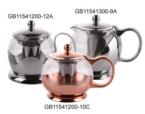 Borosilicate Glass Water Pitcher Kettle Glass Tea Juice Teapot with Infuser 