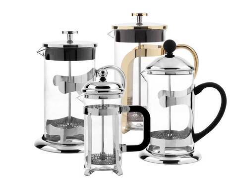 Caraffa per caffè French Press in acciaio inossidabile, brocca per caffè in vetro borosilicato