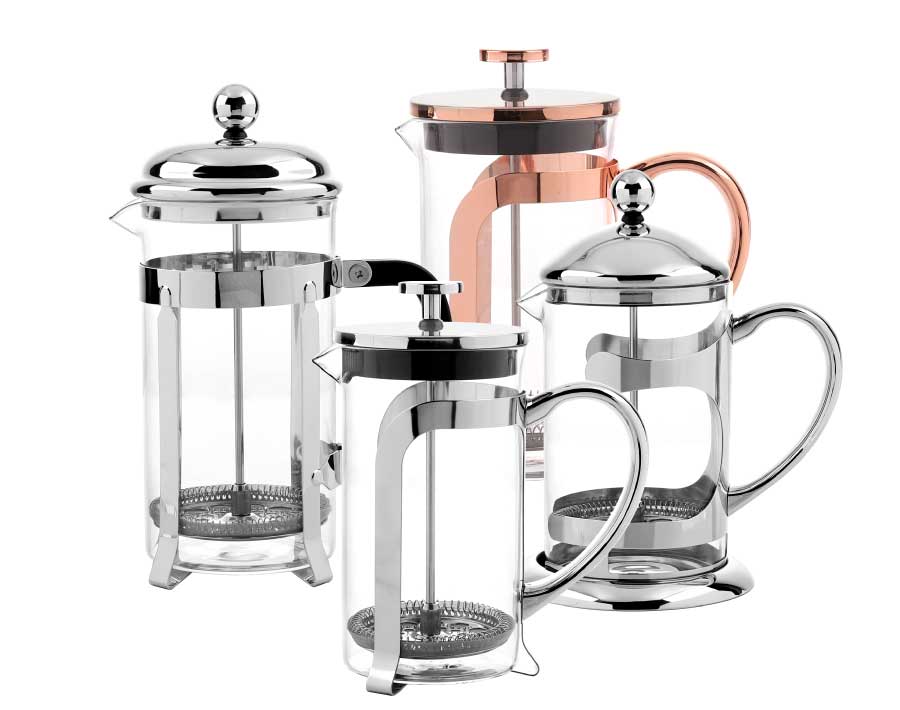 Cafetière en acier inoxydable à pression française, pichet à café en verre borosilicaté