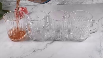 High quality glass mug with different engraved design from GARBO