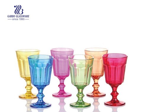 Customized spray color water beverage vintage glassware good as gift 