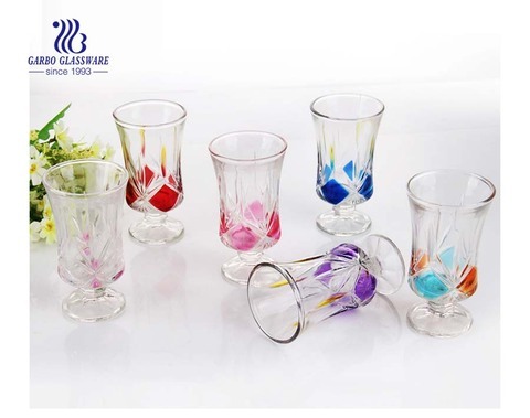 Vintage drinking glasses customized spray colors decorative glass stemware