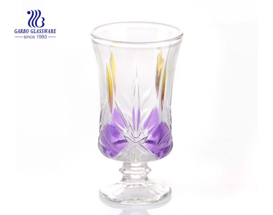 Vintage drinking glasses customized spray colors decorative glass stemware