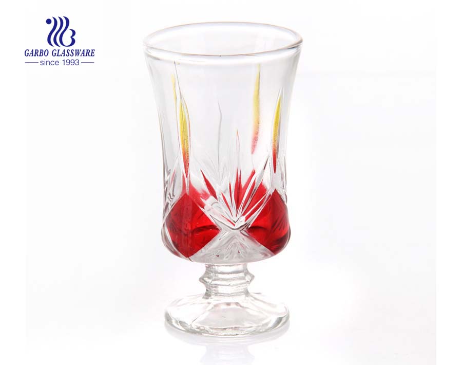 Vintage drinking glasses customized spray colors decorative glass stemware