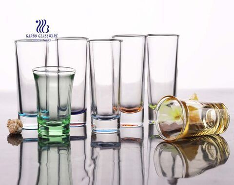 Spray color tall shot glasses spirit liquor glasses for wholesale