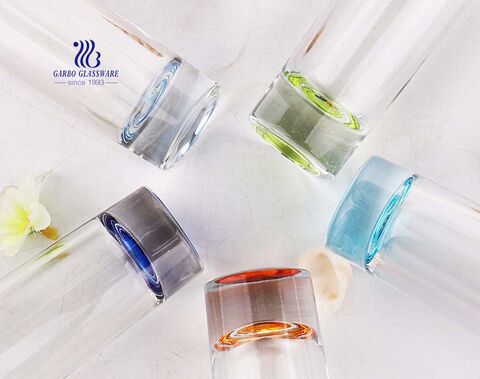 Spray color tall shot glasses spirit liquor glasses for wholesale