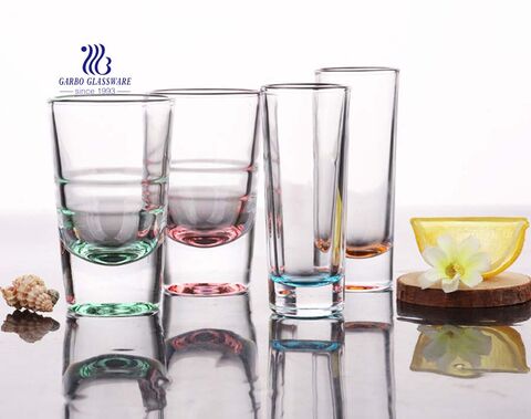 Spray color tall shot glasses spirit liquor glasses for wholesale