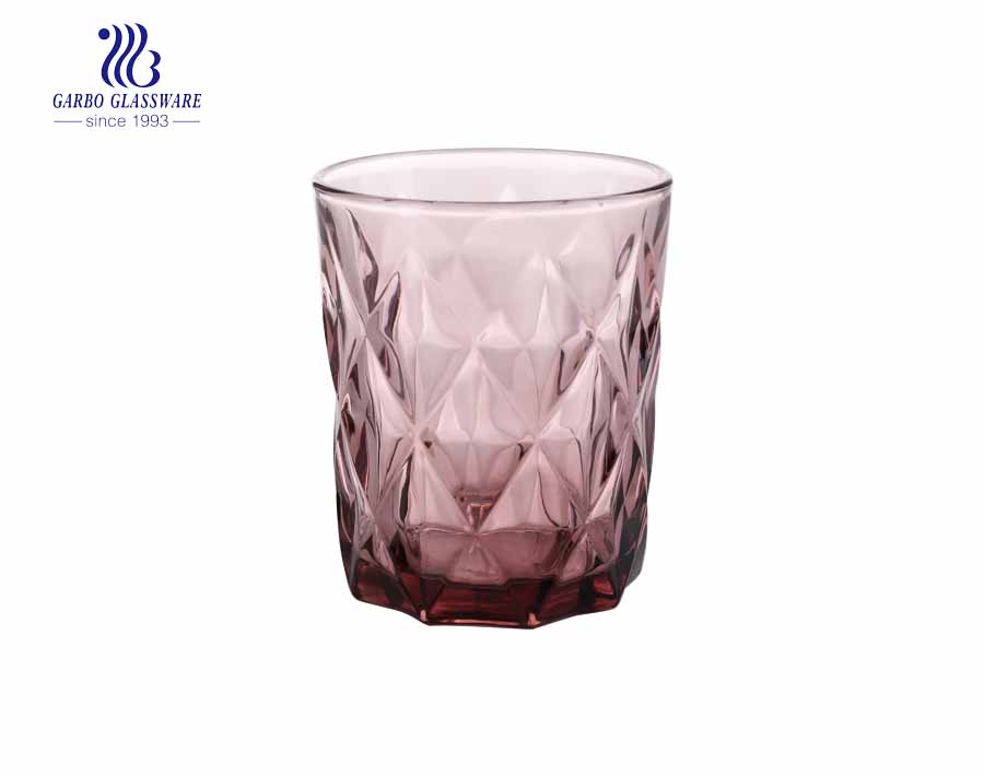 Diamond Wine Goblet Set of 6 by Garbo Glass-Purple red color