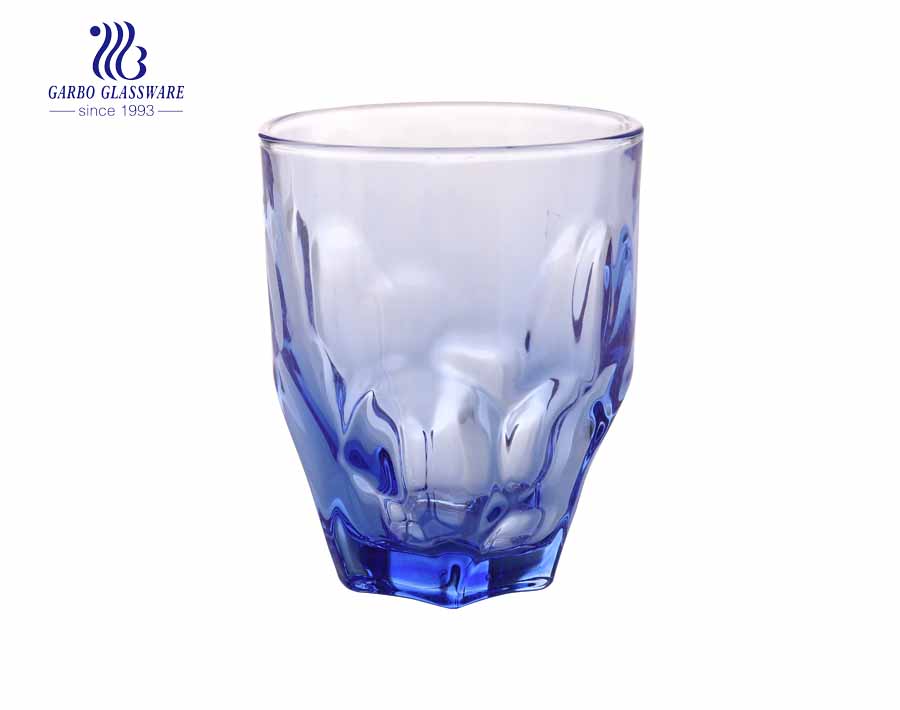 Set of 6 Drinking Glasses - Assorted Colored Drinking Glasses Water Cups Juice Tumblers