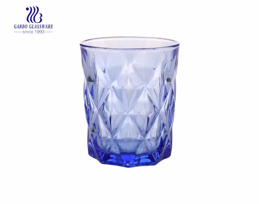 Set of 6 Drinking Glasses - Assorted Colored Drinking Glasses Water Cups Juice Tumblers