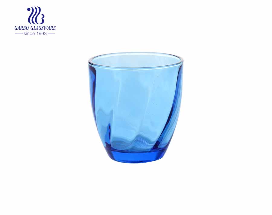 Vasos para beber vintage verdes, cristalería de agua romántica en relieve de 10 oz, set de vasos de vidrio para jugo, bebidas, cerveza, cóctel