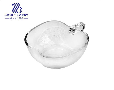 7.17 inch custom design	newest style glass fruit bowl apple shape glass fruit bowl 