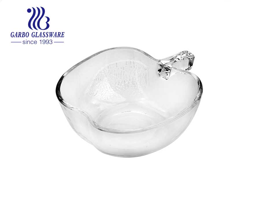 5.12 inch custom logo sodalime glass fruit bowl  personality style best selling glass fruit bowl