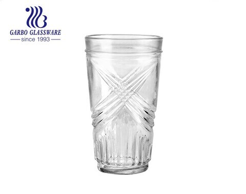 Verrerie gaufrée claire en verre highball bon marché de 10 oz fabriquée en Chine