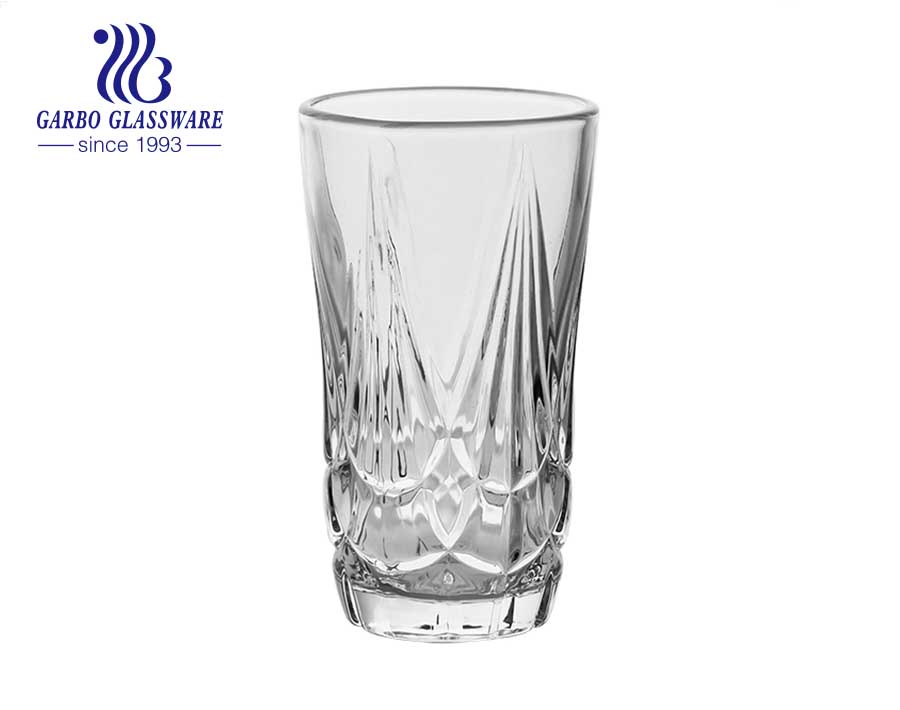 Verrerie gaufrée claire en verre highball bon marché de 10 oz fabriquée en Chine