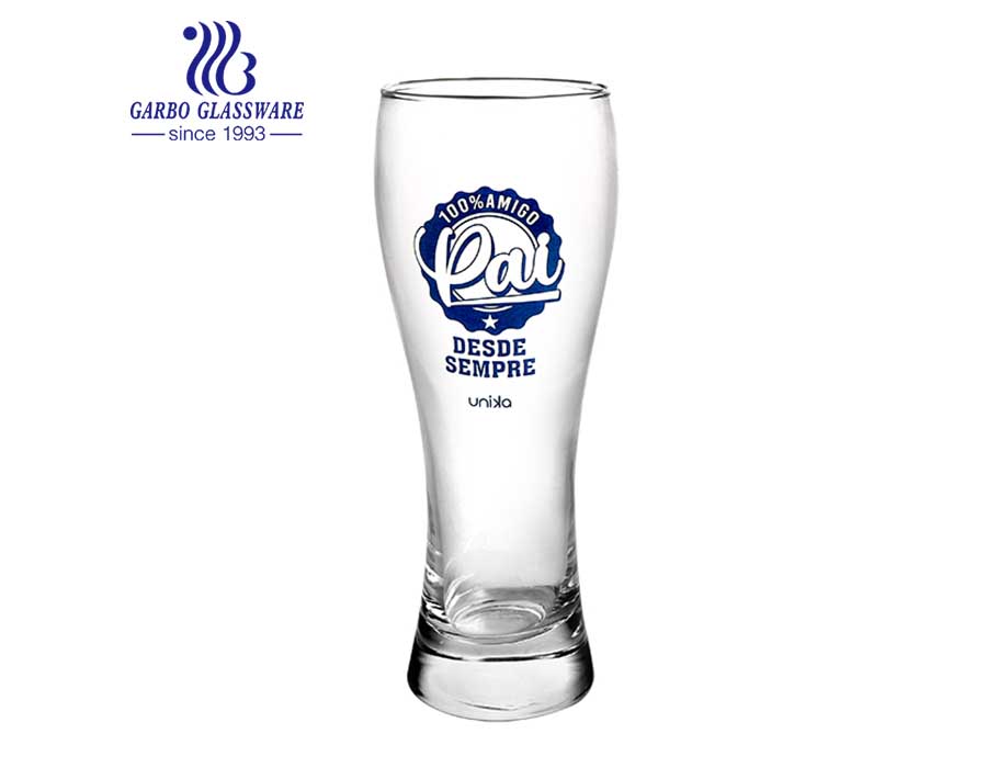 British style pub glass barware with logo Pilsner glass cup for beer