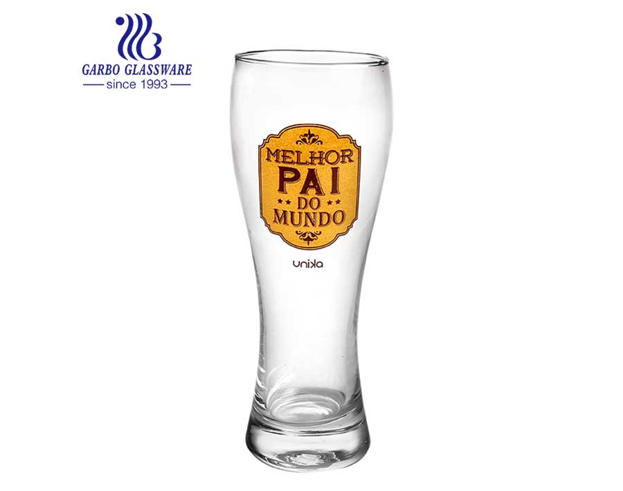 Barware en verre de style britannique avec logo Tasse en verre Pilsner pour bière