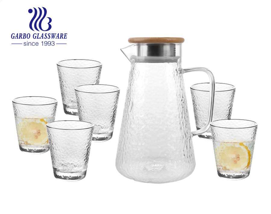 Bộ bình thủy tinh borosilicate 7PCS Thiết kế hình lục giác Bình chia độ 1.7L Bình chia độ 300ml