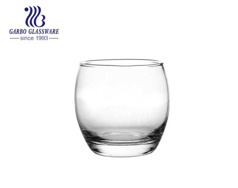 Ball shape round glass tumbler for juice and beverage in stock