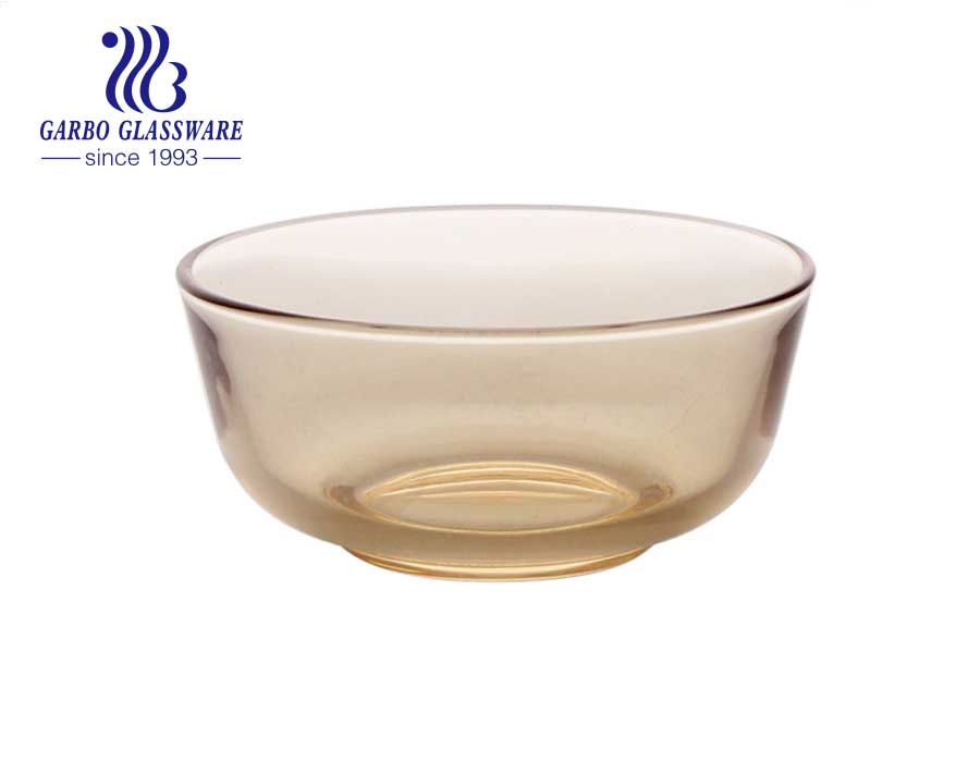 5-inch small-size delicate flower-design clear glass bowl with gold rim