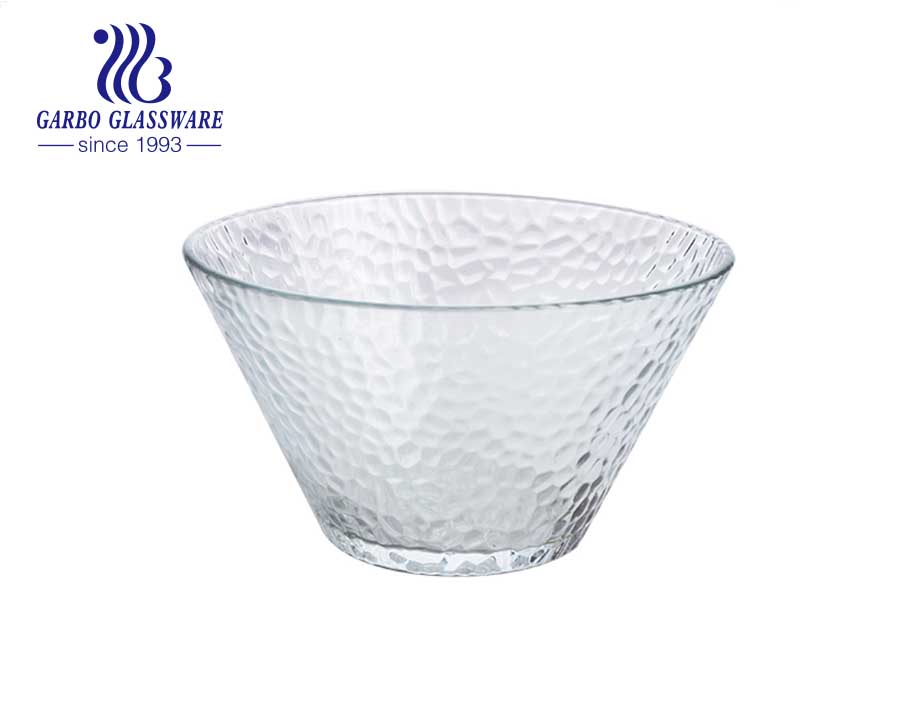 5-inch small-size delicate flower-design clear glass bowl with gold rim