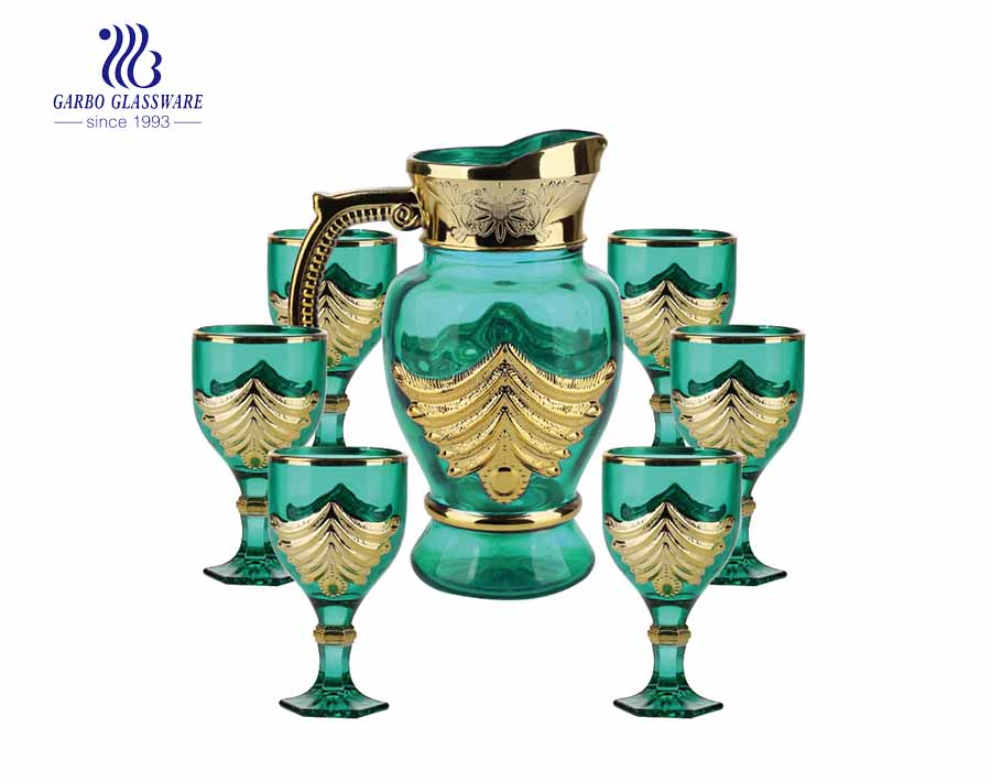 7PCS Wholesale Colored Golden Water Jug Set Water Pitcher Set for Home Decoration with Factory Price