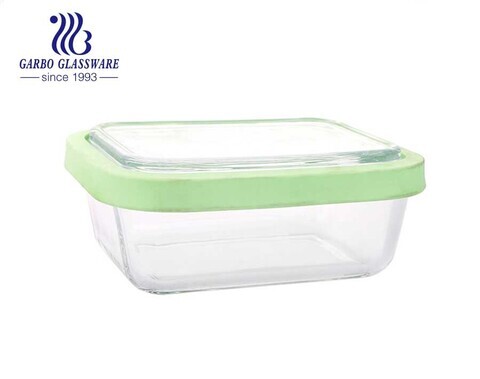 Gehärtetes Glas 940 ml rechteckige luftdichte Glas-Lunchboxen