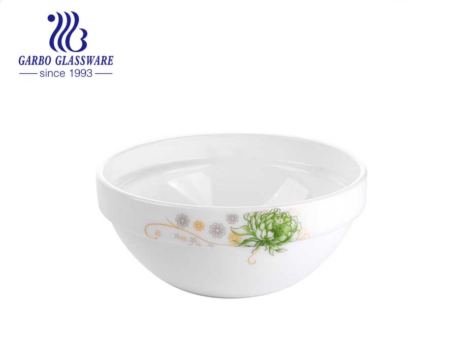 5inch round white opal glass French Garden Rice Bowl for dinnerware