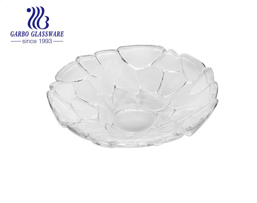 Round-shaped 9.5-inch clear glass bowl for fruit and vegetable placing 