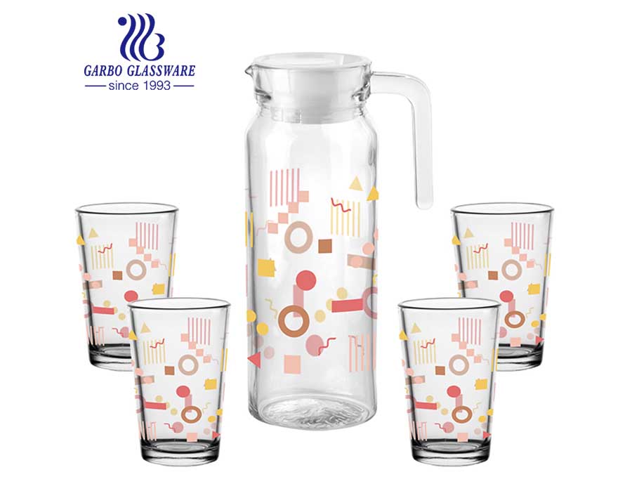 5PCS hot sell european style cheap factory price glassware set promotional food grade drinking water set