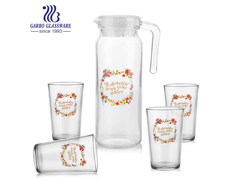 5PCS hot sell european style cheap factory price glassware set promotional food grade drinking water set