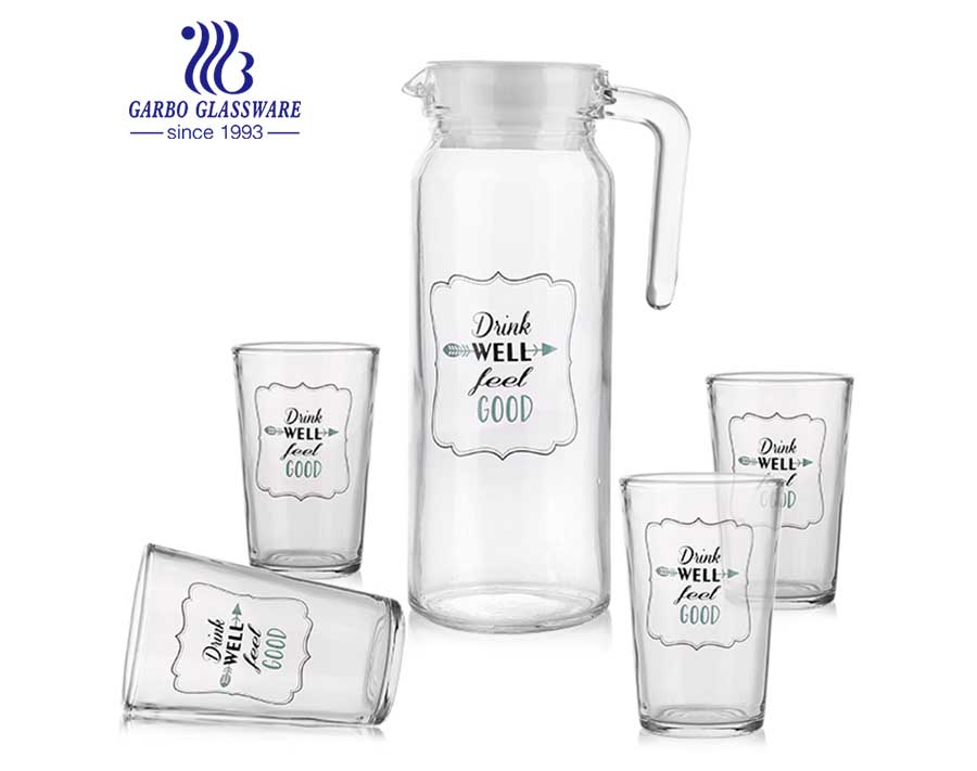 5PCS hot sell european style cheap factory price glassware set promotional food grade drinking water set