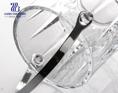 1 litre diamond designs vintage glass ice bucket high quality glass wine bucket with handle
