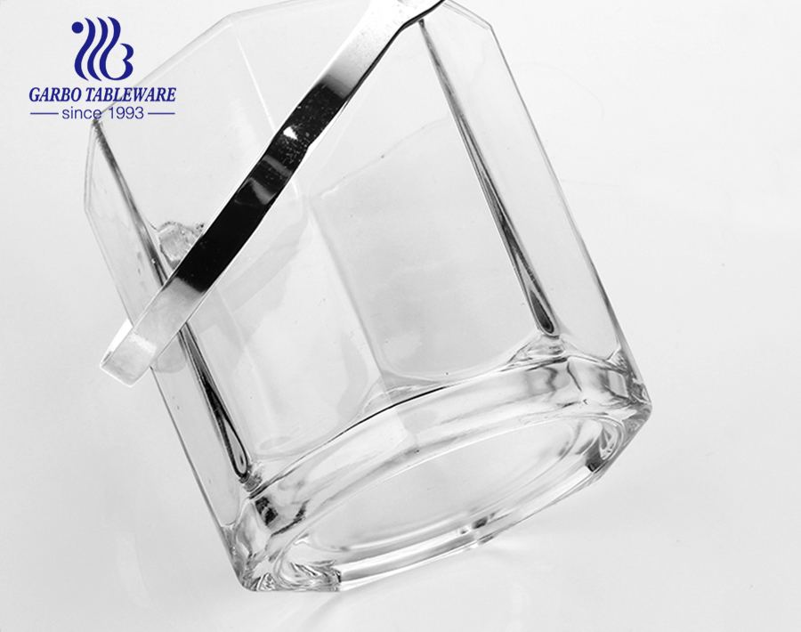 850ml barware glass champagne bucket glass wine bucket  with handle