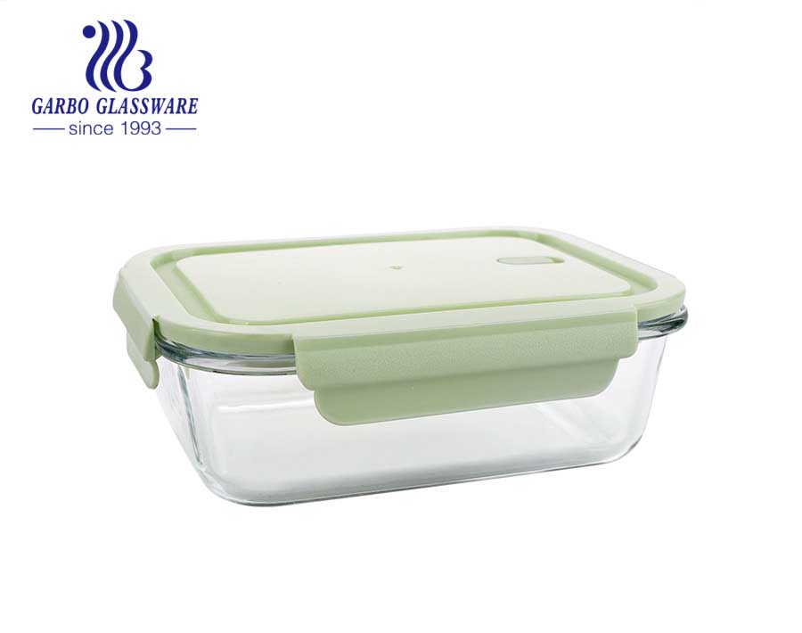 320ml square glass food containers with silicone sealed lids