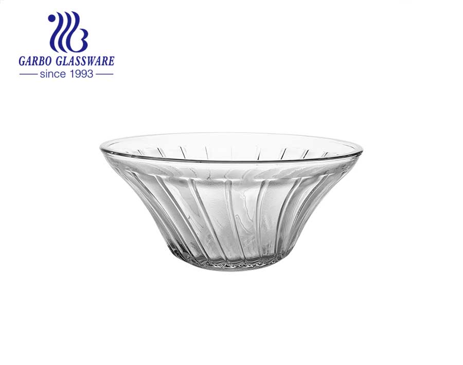 Mid-east Design Hot-selling Glass Fruit Bowl with Engraved Sunflower  Pattern