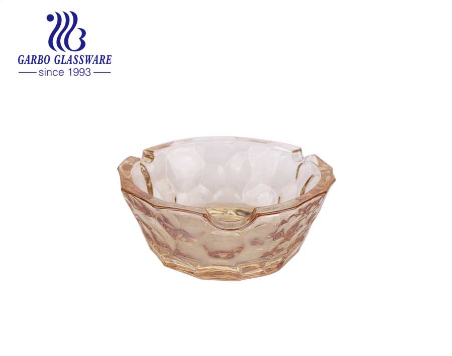 Large Ion-plating Glass Ashtray with Special Rock Design for Home and Bar Using