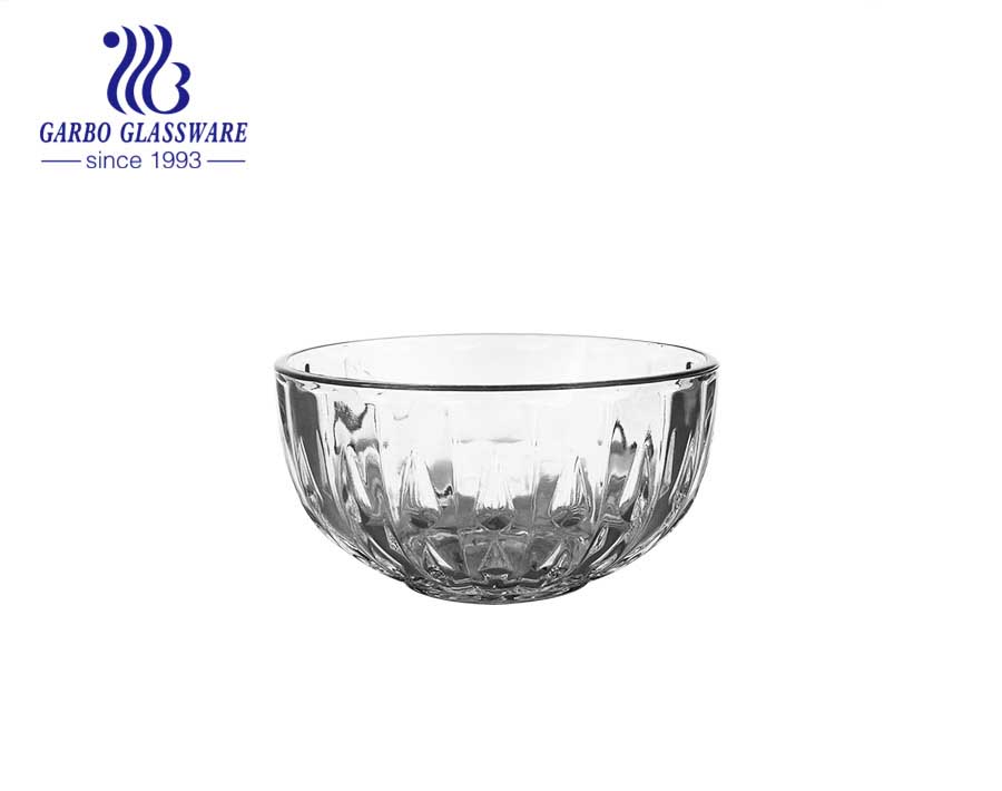 Machine-made high-quality glass dinner soup bowl with handle heat resistant glass bowl with lid