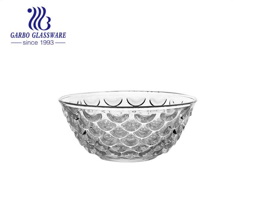 5inch Wholesale machine-made engraved sunflower pattern glass bowl classical glass bowl with factory price