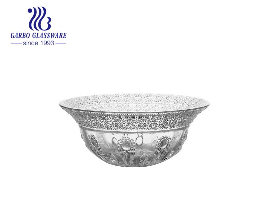 5inch Wholesale machine-made engraved sunflower pattern glass bowl classical glass bowl with factory price