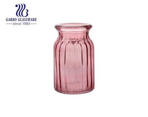 Fantastique Ins moderne Vase en verre rose fait à la main Vase en verre transparent pour la décoration de bureau à domicile