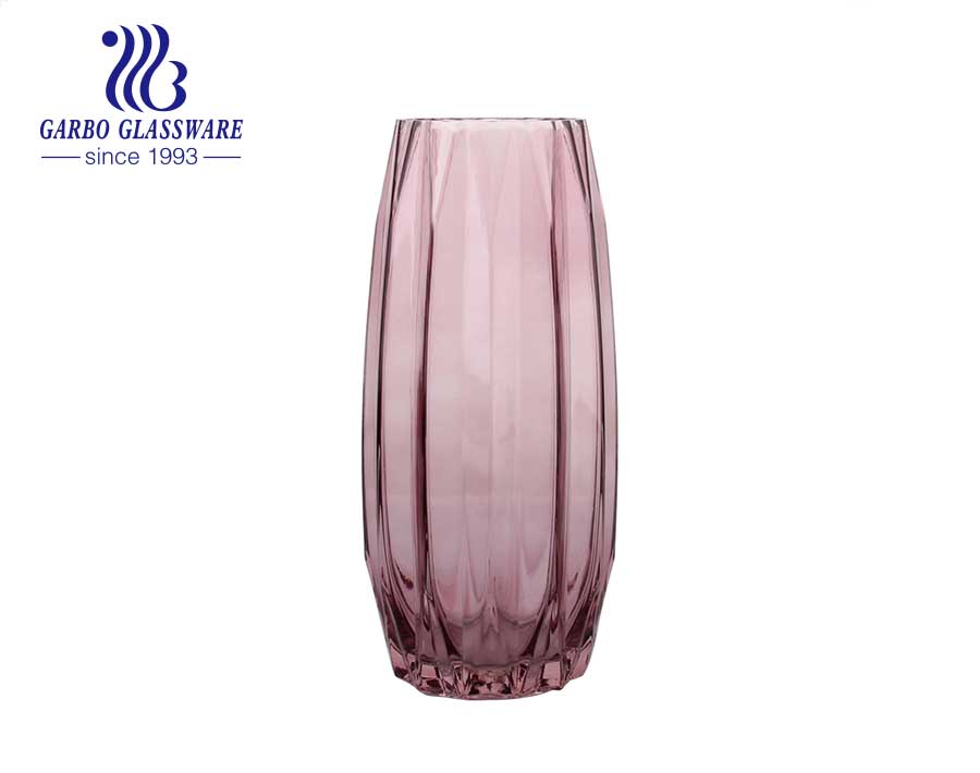 Vase Glass, Purple Glass Vase Single Flower Vase Decorative Vintage Flower Vase for Wedding Home and Office Decor