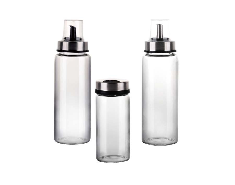 Borosilicate Glass Water Bottles 17.6 Oz, Stainless Steel Lid, Durable, Crack & Heat Resistant, Best As Reusable Drinking Bottle, Sauce Jar, Juice Beverage Container