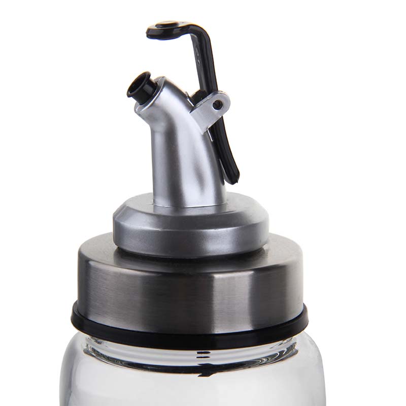 Oil Bottle Olive Oil Dispenser Oil Sprayer Set for Cooking 11.5 OZ Lead-Free Glass Bottle for Oil Drip Free Spout Bottle Stainless Steel BBQ, Salad, Kitchen Baking, Roasting, Frying