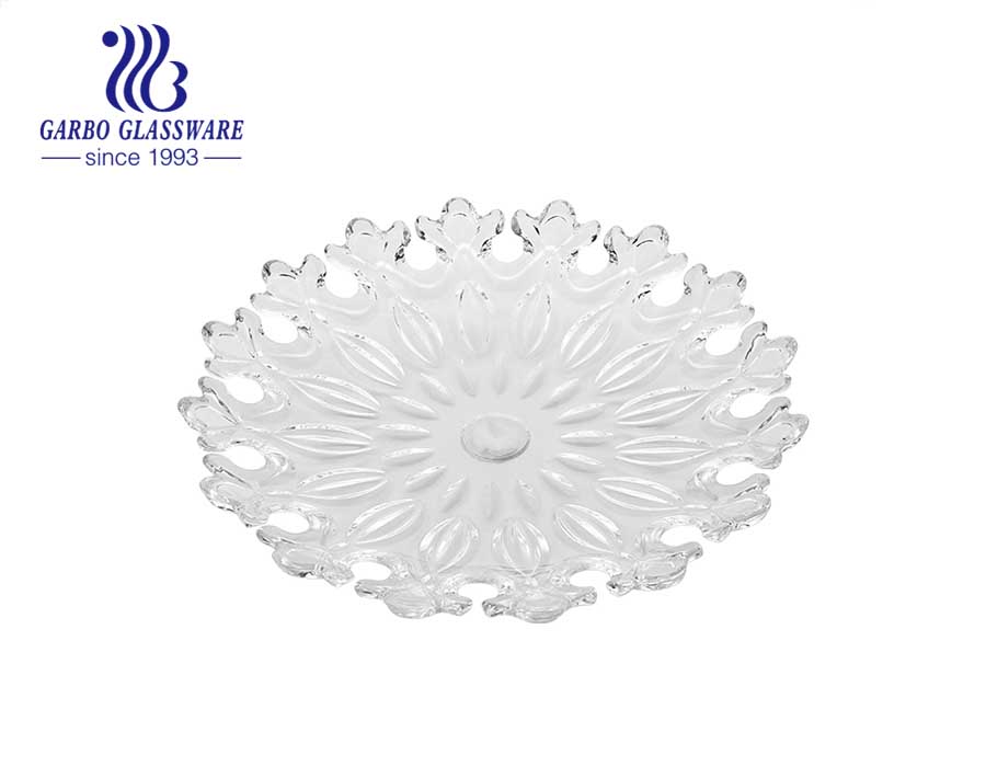 Special Glass Fruit Plate with Leaf Design for Fruit and Home Using