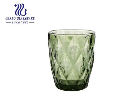 8oz green solid color glass cup for juice and water drinking for restaurant using with high quality 